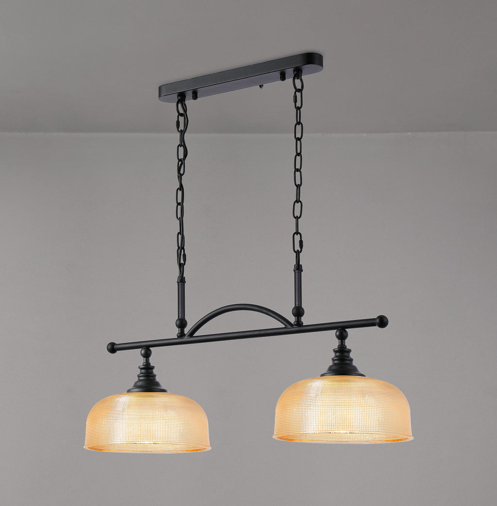 Luminosity Designs - Matt Black Sledmere 2 Light Bar (Converts to Semi Flush) 2x E27 - Luminosity Designs Ltd