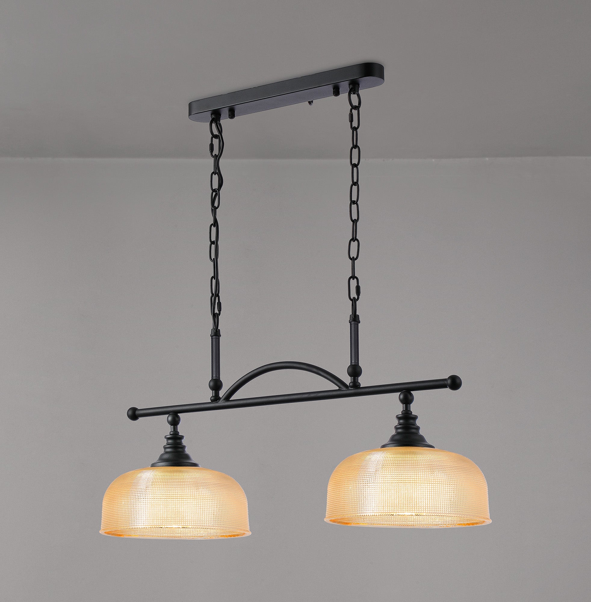 Luminosity Designs - Matt Black Sledmere 2 Light Bar (Converts to Semi Flush) 2x E27 - Luminosity Designs Ltd
