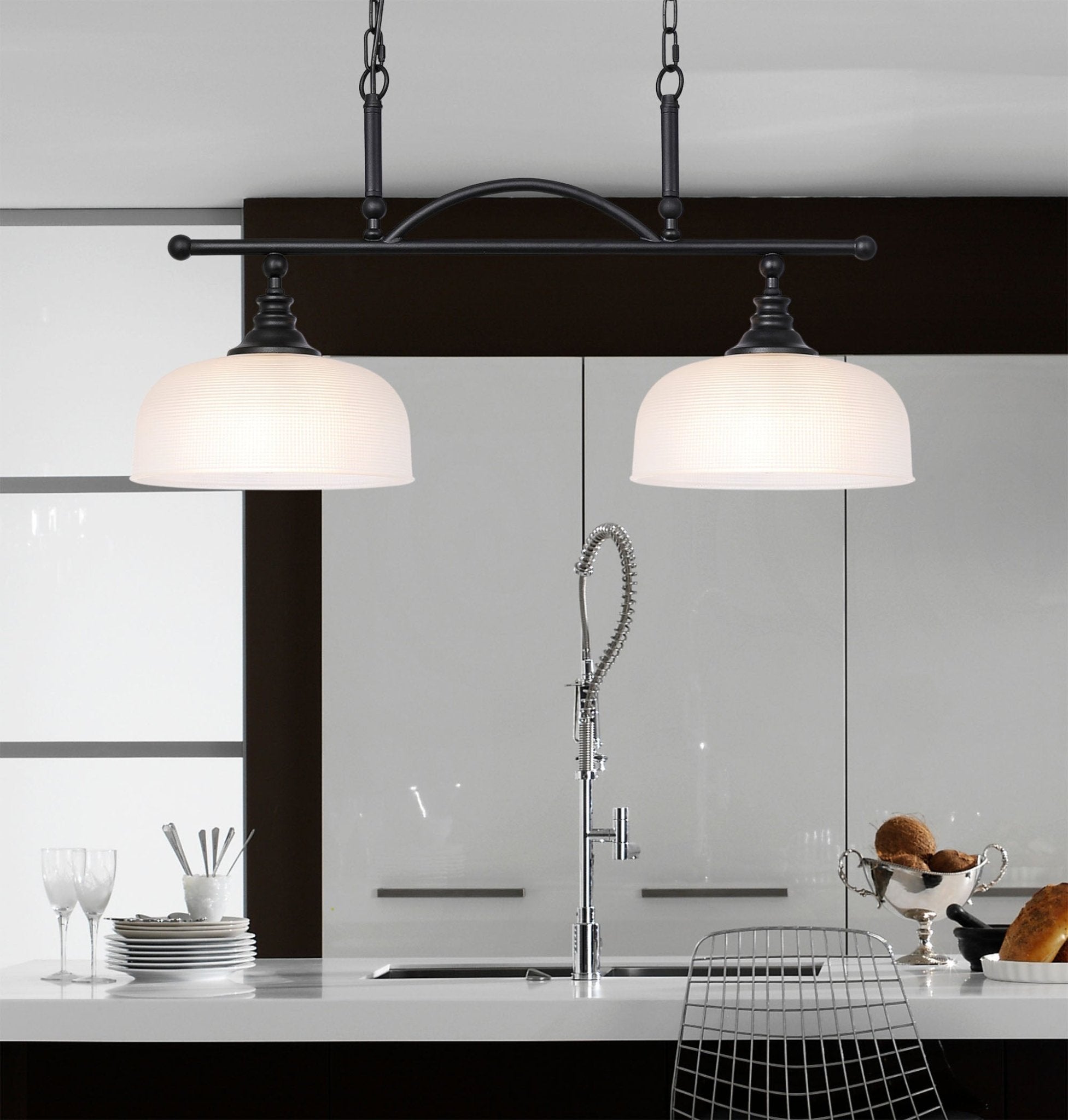 Luminosity Designs - Matt Black Sledmere 2 Light Bar (Converts to Semi Flush) 2x E27 - Luminosity Designs Ltd