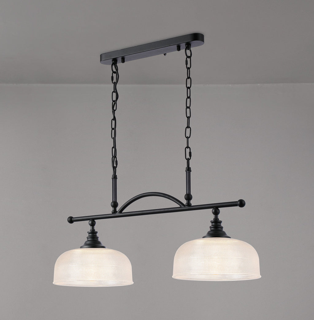Luminosity Designs - Matt Black Sledmere 2 Light Bar (Converts to Semi Flush) 2x E27 - Luminosity Designs Ltd