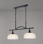 Luminosity Designs - Matt Black Sledmere 2 Light Bar (Converts to Semi Flush) 2x E27 - Luminosity Designs Ltd