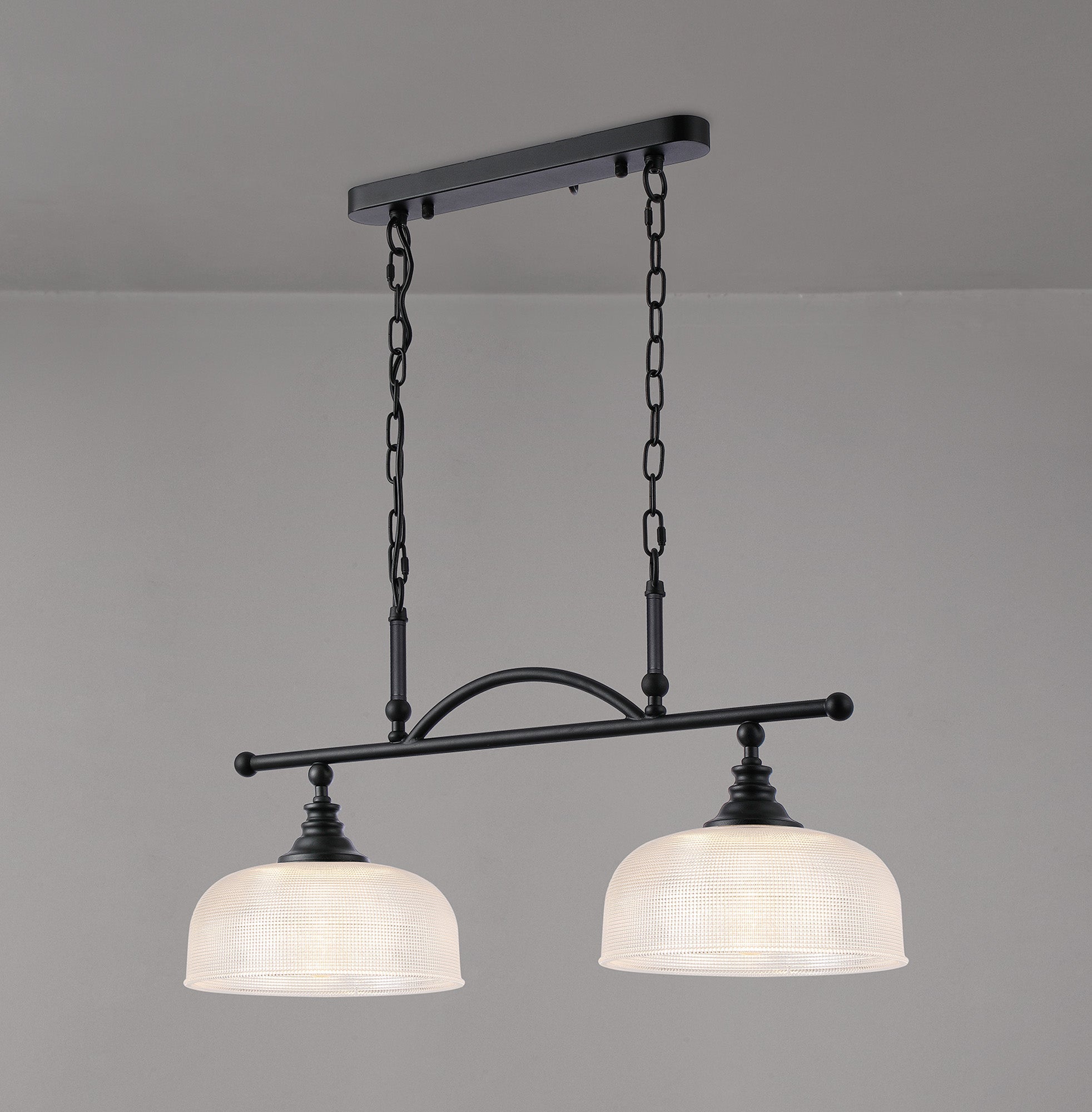 Luminosity Designs - Matt Black Sledmere 2 Light Bar (Converts to Semi Flush) 2x E27 - Luminosity Designs Ltd