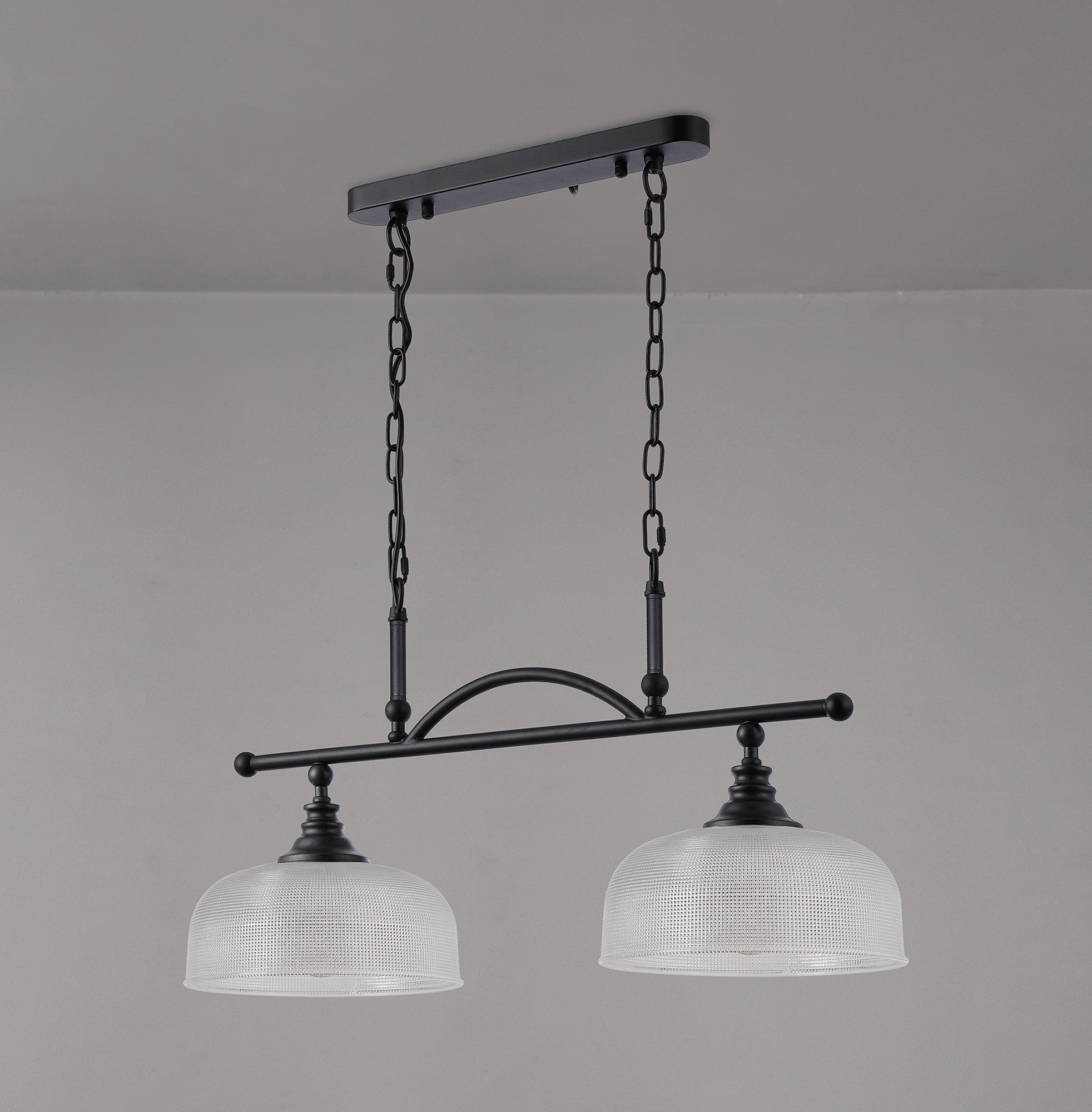 Luminosity Designs - Matt Black Sledmere 2 Light Bar (Converts to Semi Flush) 2x E27 - Luminosity Designs Ltd