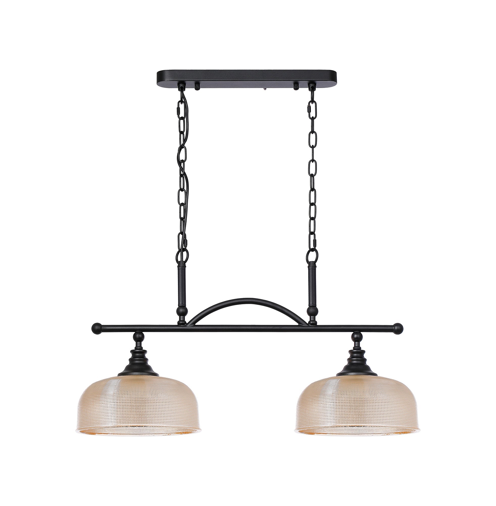 Luminosity Designs - Matt Black Sledmere 2 Light Bar (Converts to Semi Flush) 2x E27 - Luminosity Designs Ltd