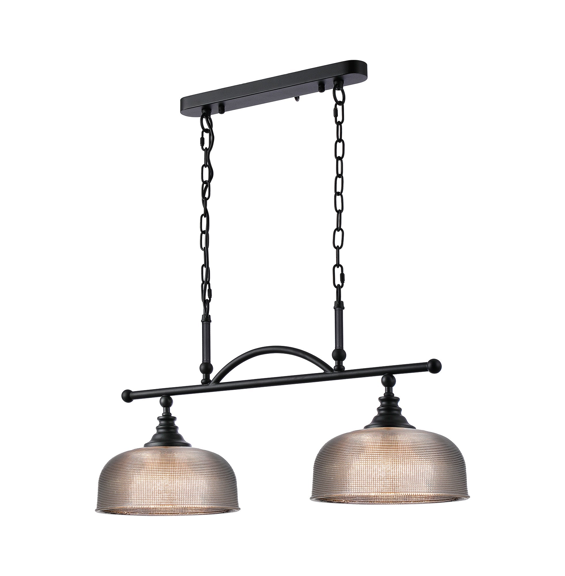 Luminosity Designs - Matt Black Sledmere 2 Light Bar (Converts to Semi Flush) 2x E27 - Luminosity Designs Ltd