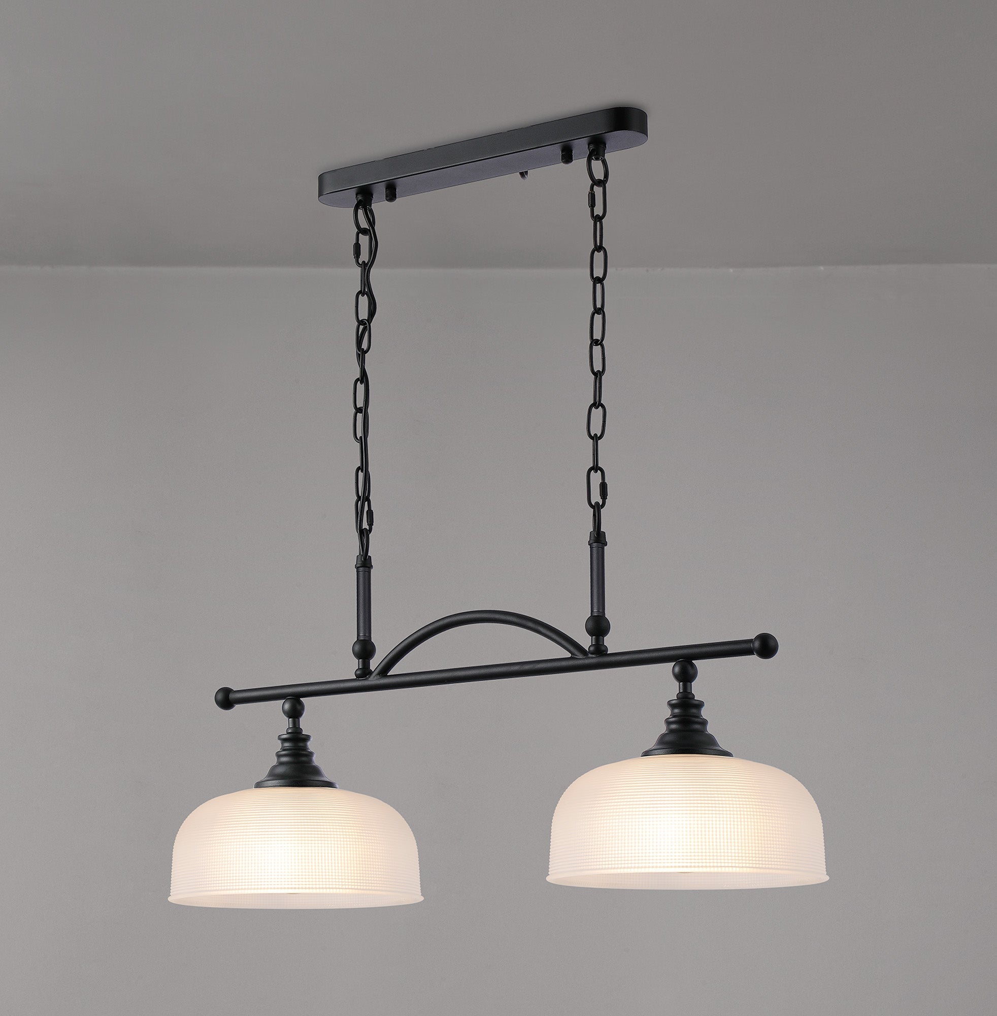 Luminosity Designs - Matt Black Sledmere 2 Light Bar (Converts to Semi Flush) 2x E27 - Luminosity Designs Ltd