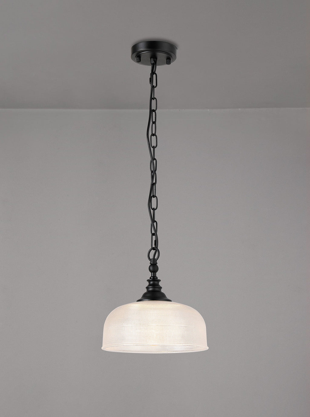 Luminosity Designs - Matt Black Sledmere 27cm Flush/Single Pendant, 1 Light Adjustable to Semi Flush, E27 - Luminosity Designs Ltd