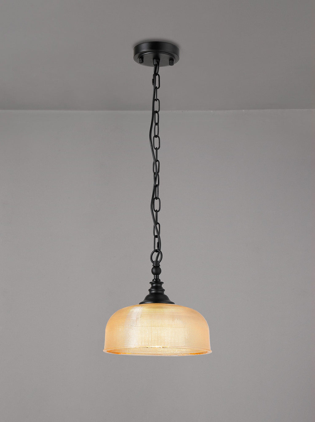 Luminosity Designs - Matt Black Sledmere 27cm Flush/Single Pendant, 1 Light Adjustable to Semi Flush, E27 - Luminosity Designs Ltd
