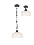Luminosity Designs - Matt Black Sledmere 27cm Flush/Single Pendant, 1 Light Adjustable to Semi Flush, E27 - Luminosity Designs Ltd