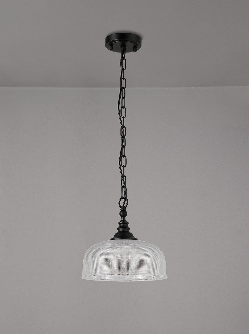 Luminosity Designs - Matt Black Sledmere 27cm Flush/Single Pendant, 1 Light Adjustable to Semi Flush, E27 - Luminosity Designs Ltd