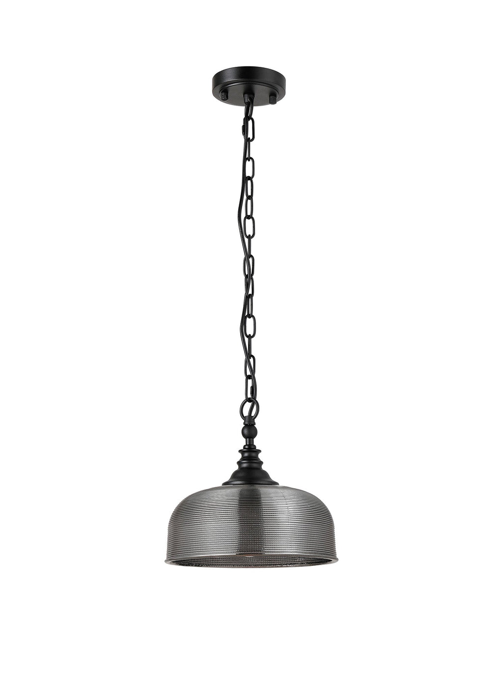Luminosity Designs - Matt Black Sledmere 27cm Flush/Single Pendant, 1 Light Adjustable to Semi Flush, E27 - Luminosity Designs Ltd