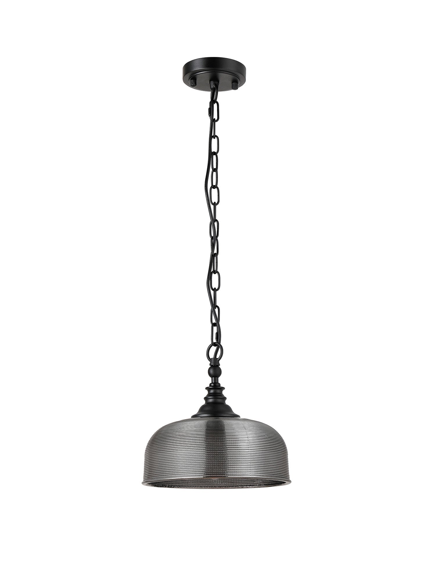 Luminosity Designs - Matt Black Sledmere 27cm Flush/Single Pendant, 1 Light Adjustable to Semi Flush, E27 - Luminosity Designs Ltd