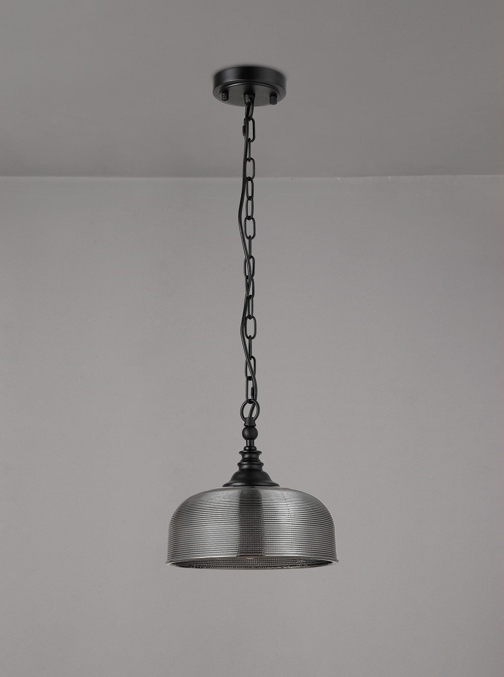 Luminosity Designs - Matt Black Sledmere 27cm Flush/Single Pendant, 1 Light Adjustable to Semi Flush, E27 - Luminosity Designs Ltd