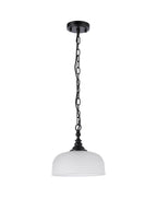 Luminosity Designs - Matt Black Sledmere 27cm Flush/Single Pendant, 1 Light Adjustable to Semi Flush, E27 - Luminosity Designs Ltd