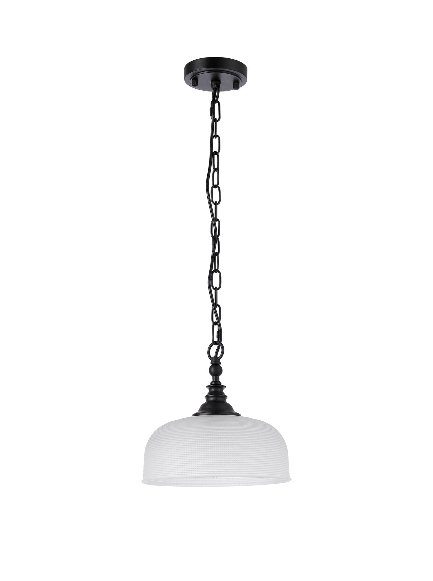 Luminosity Designs - Matt Black Sledmere 27cm Flush/Single Pendant, 1 Light Adjustable to Semi Flush, E27 - Luminosity Designs Ltd