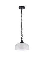 Luminosity Designs - Matt Black Sledmere 27cm Flush/Single Pendant, 1 Light Adjustable to Semi Flush, E27 - Luminosity Designs Ltd