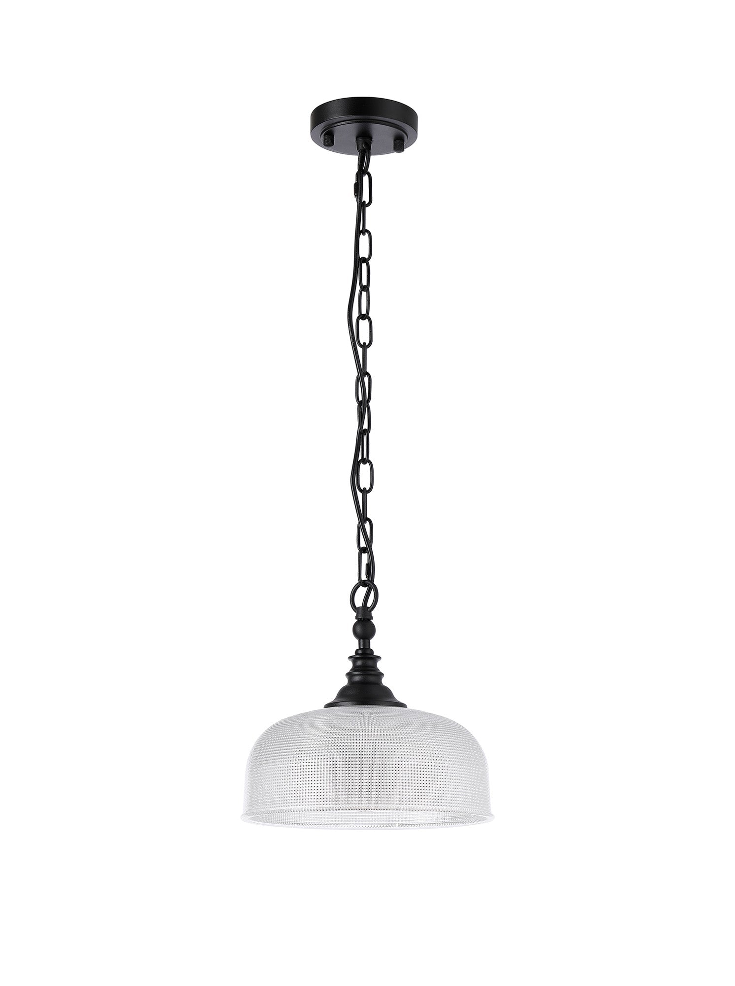 Luminosity Designs - Matt Black Sledmere 27cm Flush/Single Pendant, 1 Light Adjustable to Semi Flush, E27 - Luminosity Designs Ltd