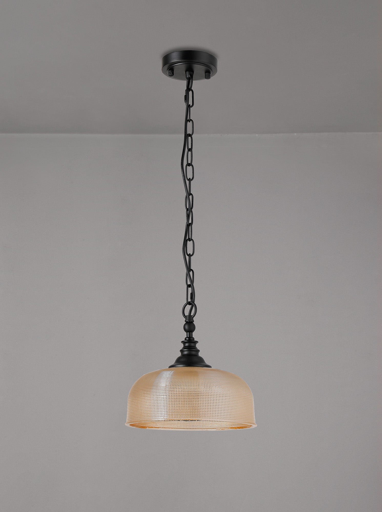 Luminosity Designs - Matt Black Sledmere 27cm Flush/Single Pendant, 1 Light Adjustable to Semi Flush, E27 - Luminosity Designs Ltd