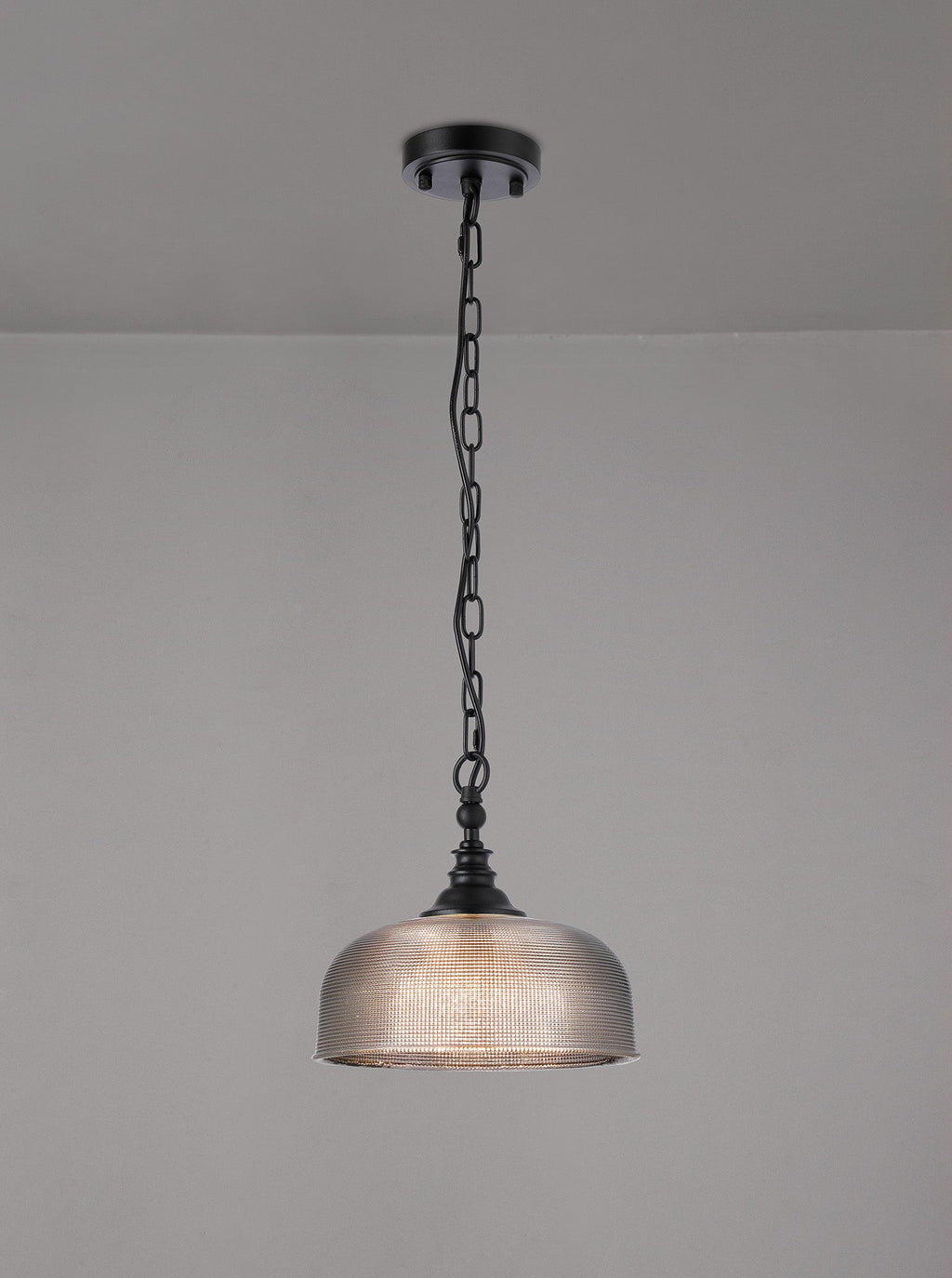 Luminosity Designs - Matt Black Sledmere 27cm Flush/Single Pendant, 1 Light Adjustable to Semi Flush, E27 - Luminosity Designs Ltd