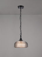 Luminosity Designs - Matt Black Sledmere 27cm Flush/Single Pendant, 1 Light Adjustable to Semi Flush, E27 - Luminosity Designs Ltd