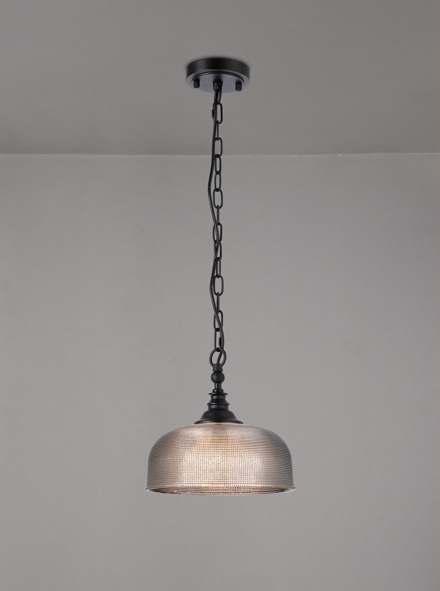 Luminosity Designs - Matt Black Sledmere 27cm Flush/Single Pendant, 1 Light Adjustable to Semi Flush, E27 - Luminosity Designs Ltd