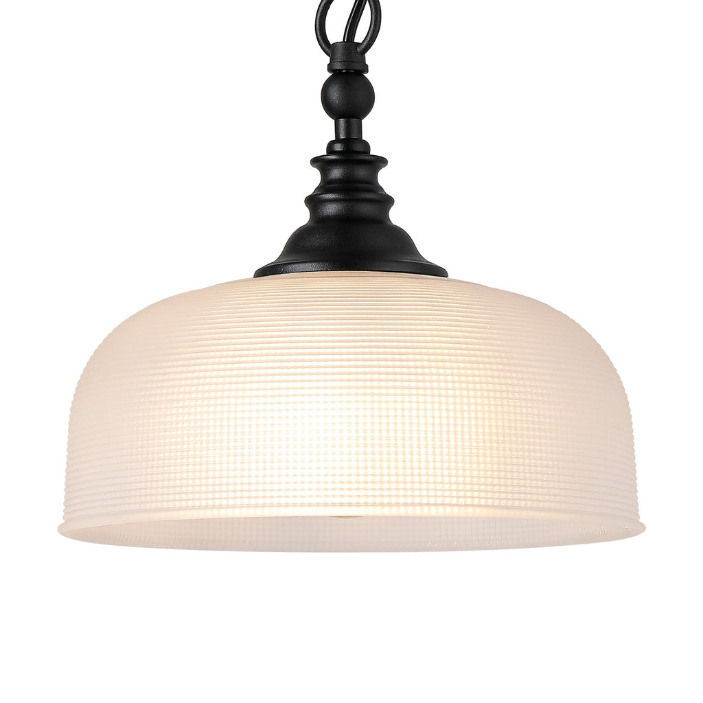 Luminosity Designs - Matt Black Sledmere 27cm Flush/Single Pendant, 1 Light Adjustable to Semi Flush, E27 - Luminosity Designs Ltd