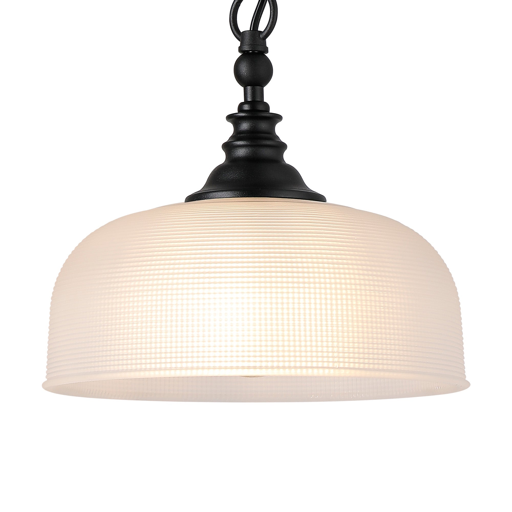 Luminosity Designs - Matt Black Sledmere 27cm Flush/Single Pendant, 1 Light Adjustable to Semi Flush, E27 - Luminosity Designs Ltd