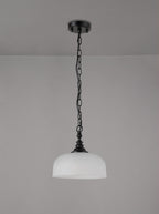 Luminosity Designs - Matt Black Sledmere 27cm Flush/Single Pendant, 1 Light Adjustable to Semi Flush, E27 - Luminosity Designs Ltd
