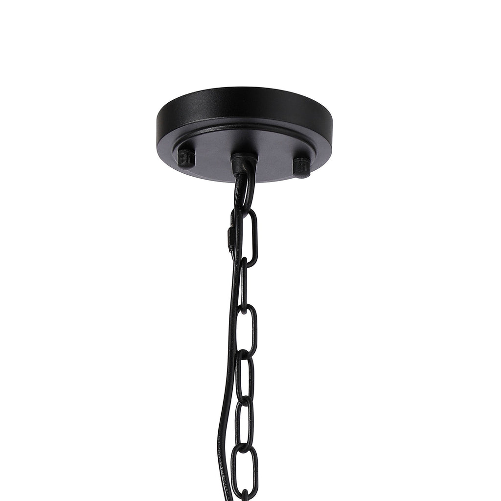 Luminosity Designs - Matt Black Sledmere 27cm Flush/Single Pendant, 1 Light Adjustable to Semi Flush, E27 - Luminosity Designs Ltd