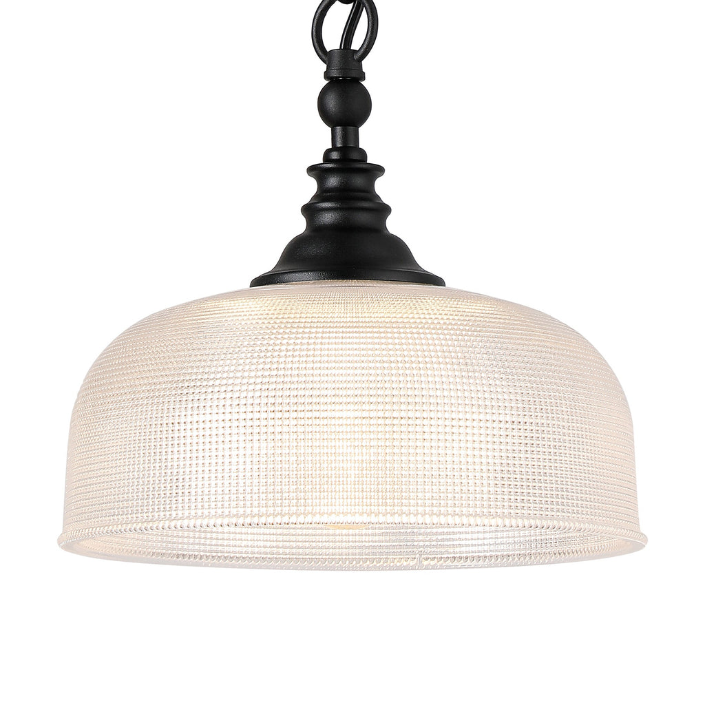 Luminosity Designs - Matt Black Sledmere 27cm Flush/Single Pendant, 1 Light Adjustable to Semi Flush, E27 - Luminosity Designs Ltd