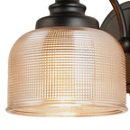 Luminosity Designs - Matt Black Sledmere Single Wall Light, Switched, 1 x E27, Glass Shade - Luminosity Designs Ltd