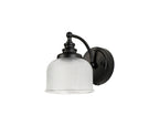 Luminosity Designs - Matt Black Sledmere Single Wall Light, Switched, 1 x E27, Glass Shade - Luminosity Designs Ltd