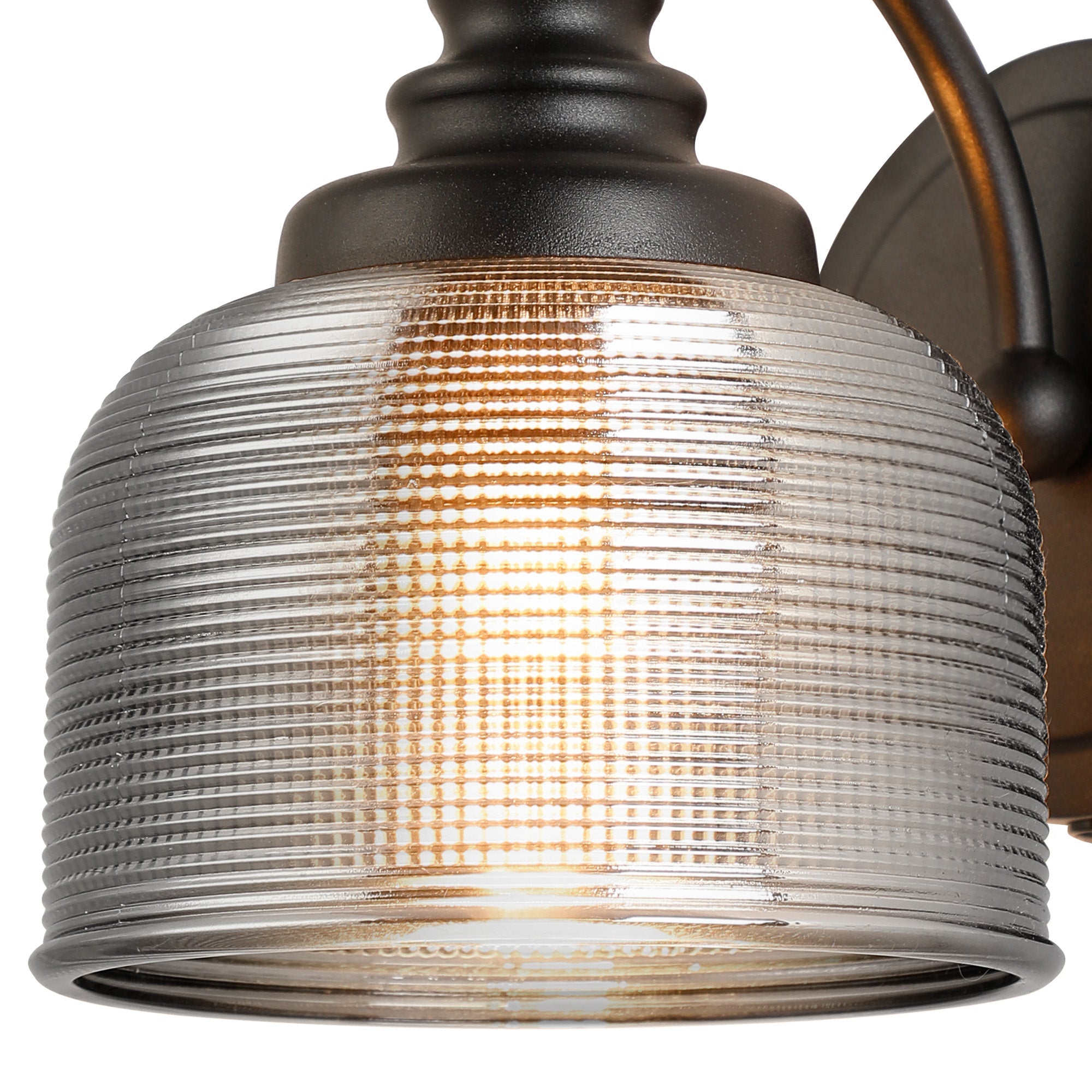 Luminosity Designs - Matt Black Sledmere Single Wall Light, Switched, 1 x E27, Glass Shade - Luminosity Designs Ltd