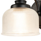 Luminosity Designs - Matt Black Sledmere Single Wall Light, Switched, 1 x E27, Glass Shade - Luminosity Designs Ltd