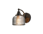 Luminosity Designs - Matt Black Sledmere Single Wall Light, Switched, 1 x E27, Glass Shade - Luminosity Designs Ltd