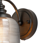 Luminosity Designs - Matt Black Sledmere Single Wall Light, Switched, 1 x E27, Glass Shade - Luminosity Designs Ltd