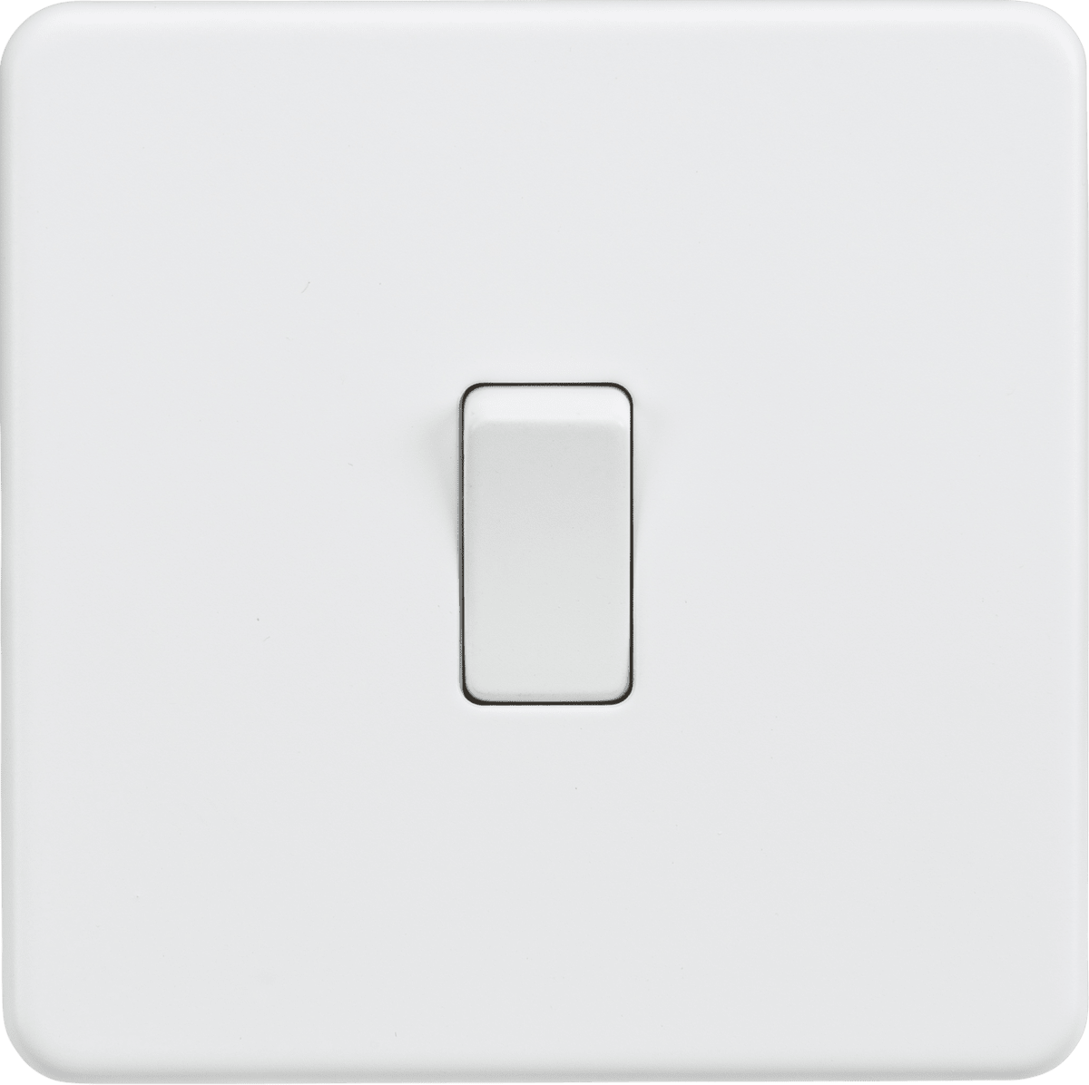 Knightsbridge - Matt White Flat Plate 10AX 1G 2 - way Light Switch - Luminosity Designs Ltd