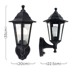 LSE - Mayfair Acrylic Budget Outdoor Wall Lantern, with PIR Motion Sensor, 1 x E27 - Luminosity Designs Ltd
