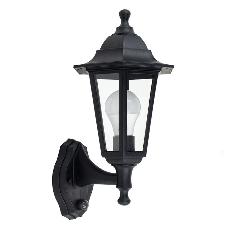 LSE - Mayfair Acrylic Budget Outdoor Wall Lantern, with PIR Motion Sensor, 1 x E27 - Luminosity Designs Ltd