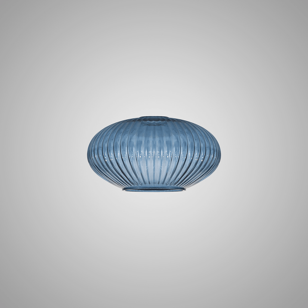 Luminosity Designs - Medium Oval Pendulum Ribbed Glass Shades - Luminosity Designs Ltd
