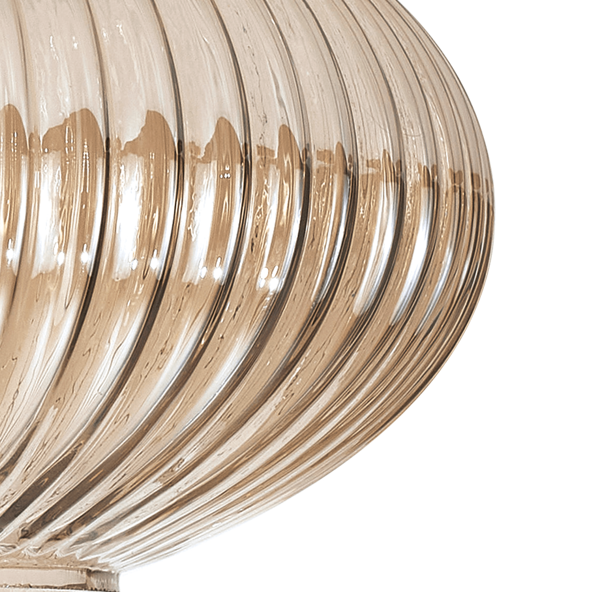 Luminosity Designs - Medium Oval Pendulum Ribbed Glass Shades - Luminosity Designs Ltd