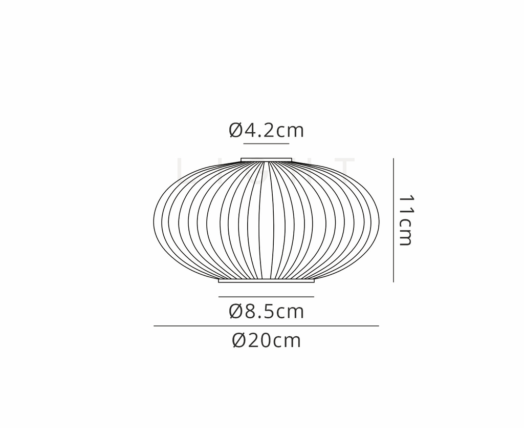 Luminosity Designs - Medium Oval Pendulum Ribbed Glass Shades - Luminosity Designs Ltd