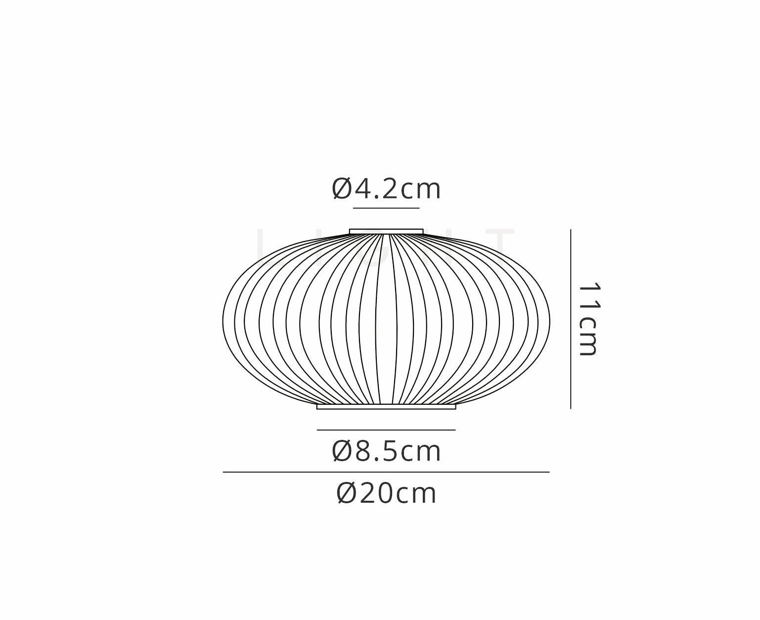 Luminosity Designs - Medium Oval Pendulum Ribbed Glass Shades - Luminosity Designs Ltd