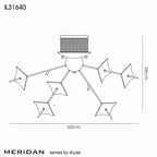 Diyas - Meridan Ceiling 6 Light G4 Polished Chrome/Smoke Glass (Diyas IL31640) - Luminosity Designs Ltd