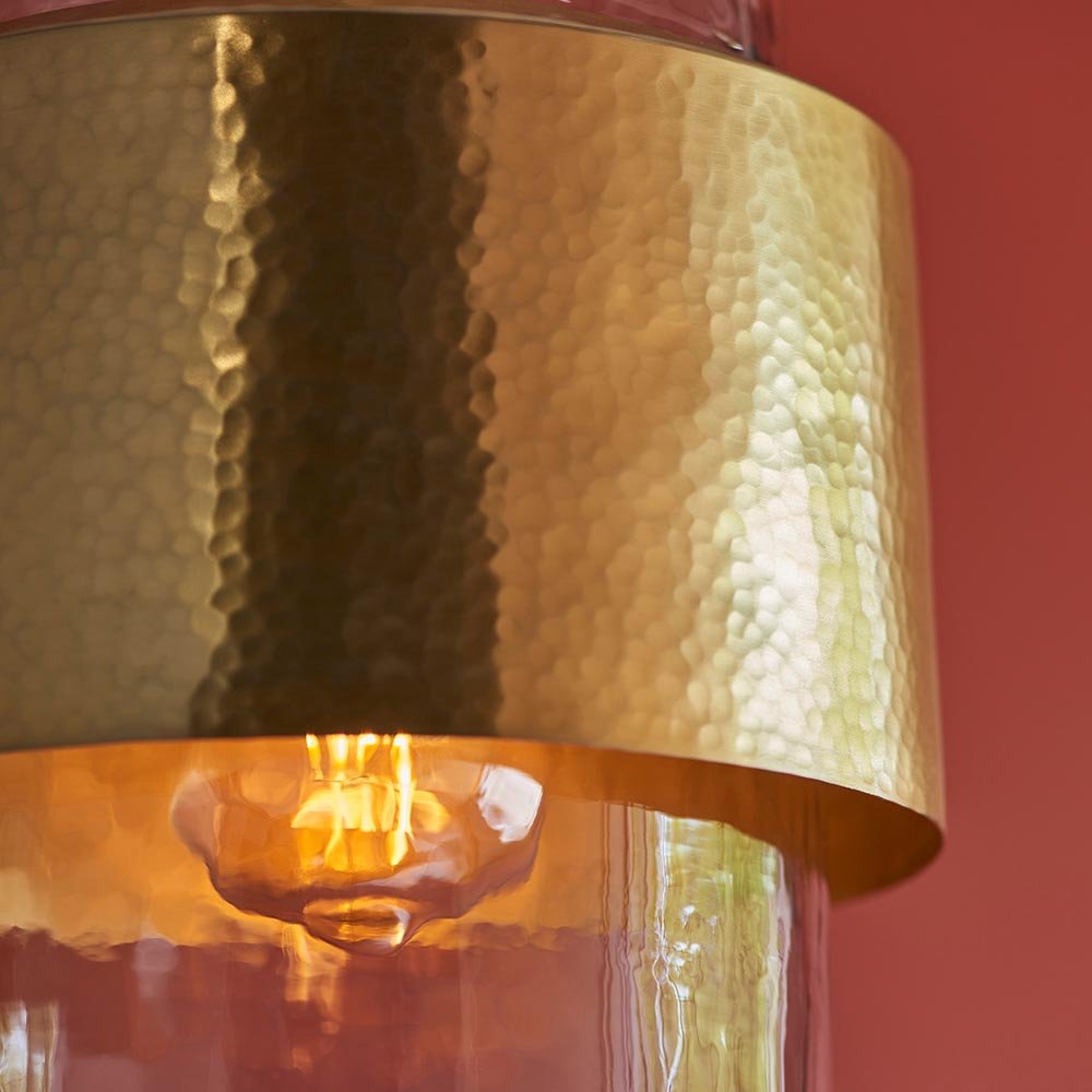 Endon - Metal and Glass Vintage Akari Industrial Style Pendant Light, 1x E27 - Luminosity Designs Ltd