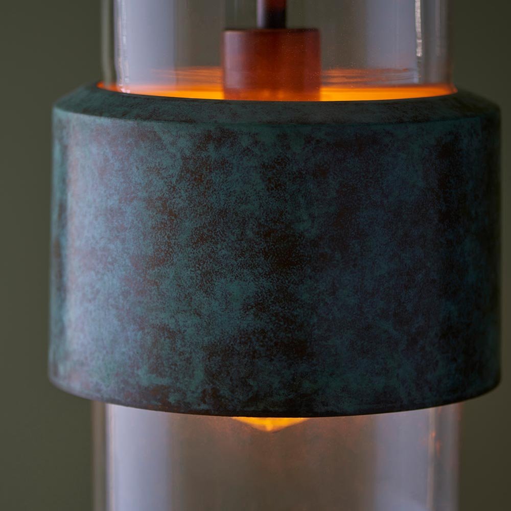 Endon - Metal and Glass Vintage Akari Industrial Style Pendant Light, 1x E27 - Luminosity Designs Ltd