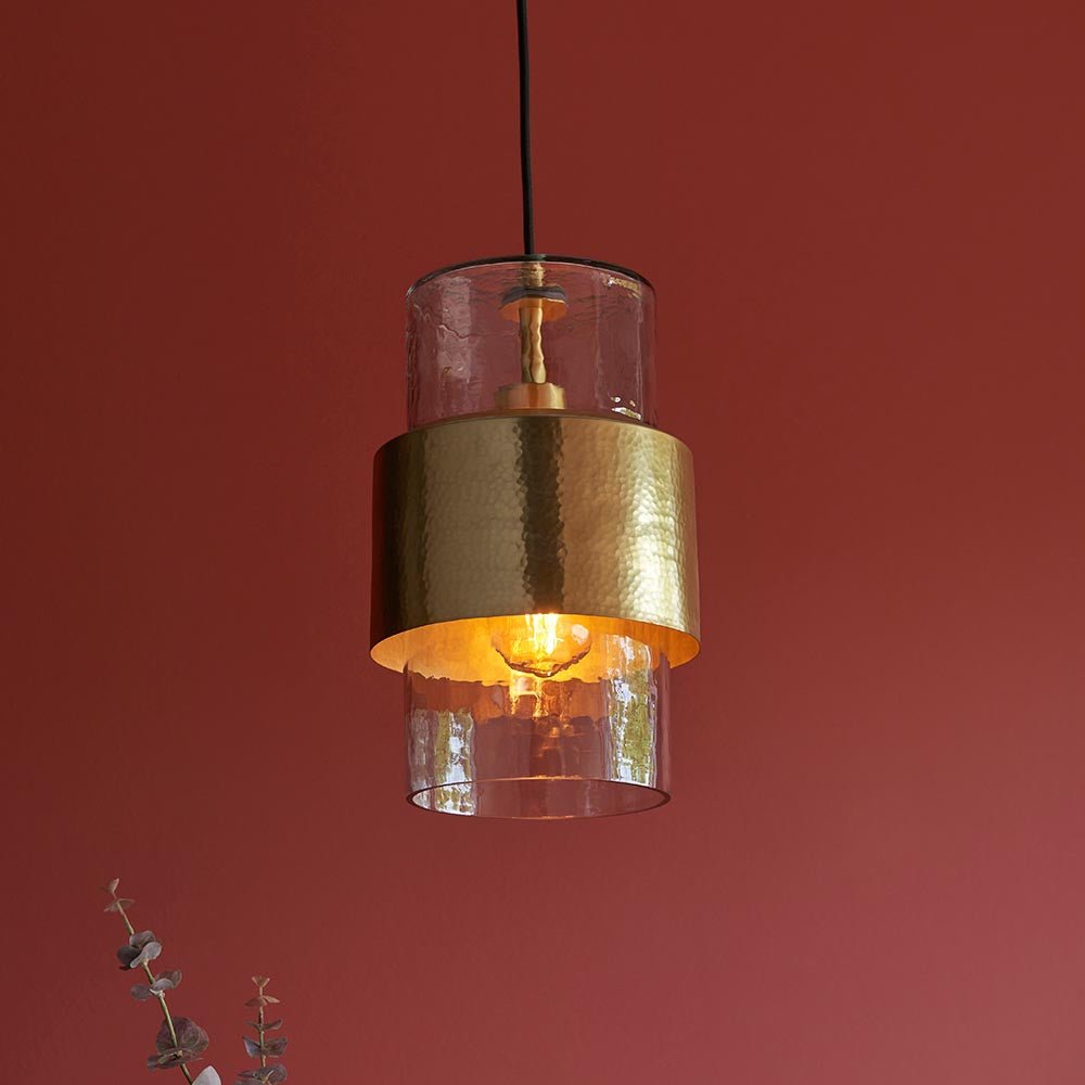 Endon - Metal and Glass Vintage Akari Industrial Style Pendant Light, 1x E27 - Luminosity Designs Ltd