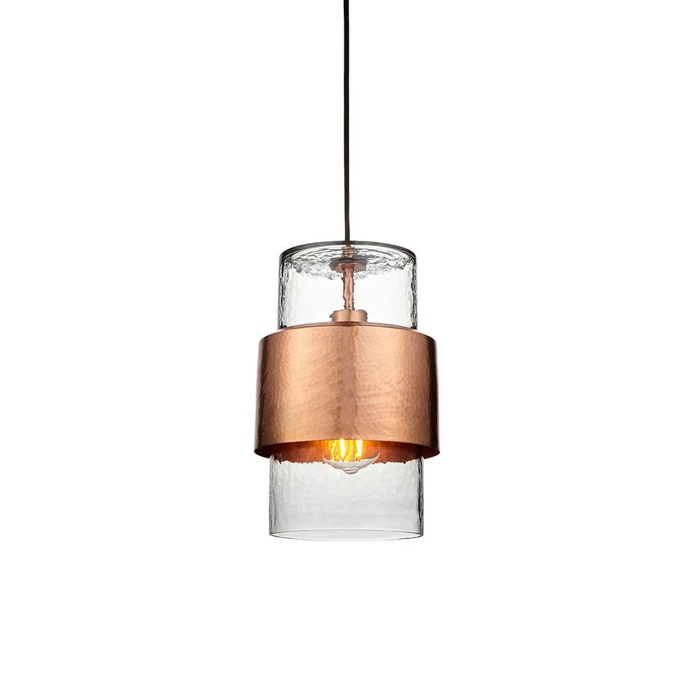 Endon - Metal and Glass Vintage Akari Industrial Style Pendant Light, 1x E27 - Luminosity Designs Ltd