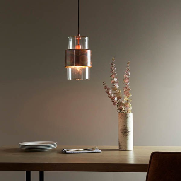 Endon - Metal and Glass Vintage Akari Industrial Style Pendant Light, 1x E27 - Luminosity Designs Ltd