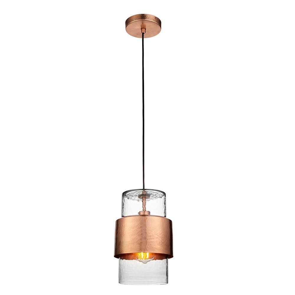 Endon - Metal and Glass Vintage Akari Industrial Style Pendant Light, 1x E27 - Luminosity Designs Ltd